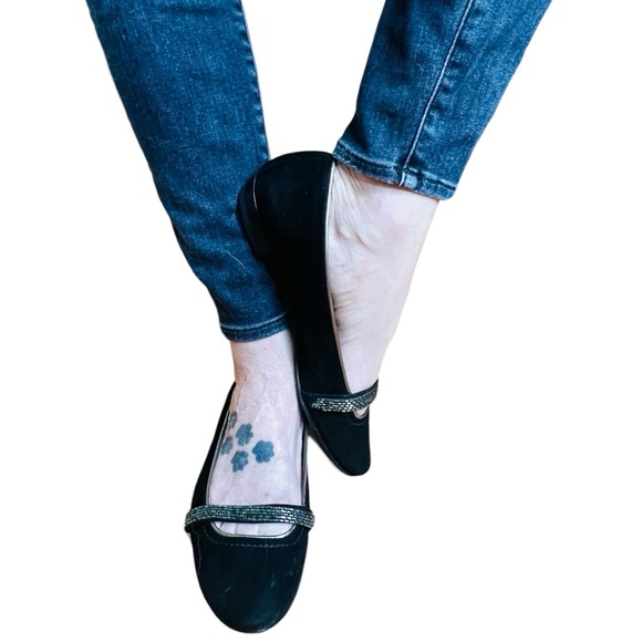 Coach Black Suede Flats ELISSA Shoes Size 8B - Picture 11 of 14